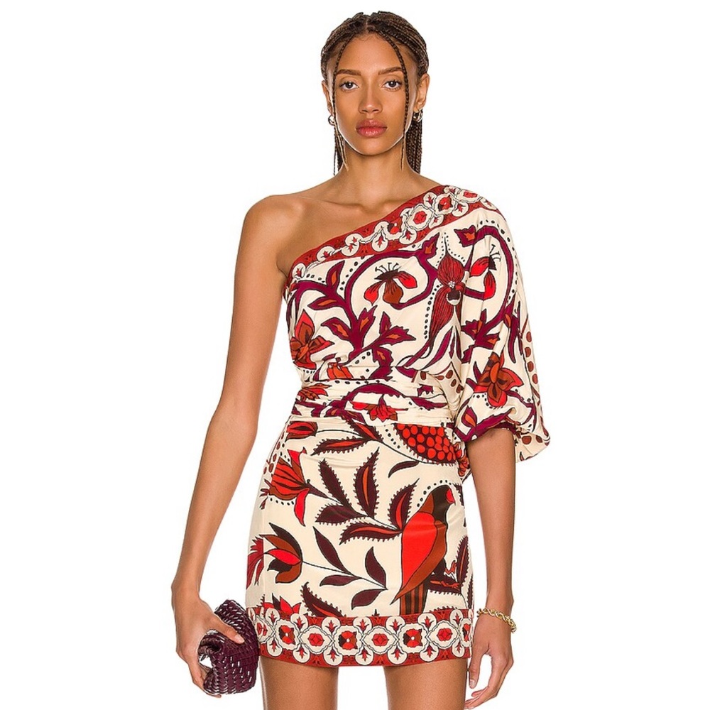 Johanna Ortiz One Shoulder Dress with Bold Print
